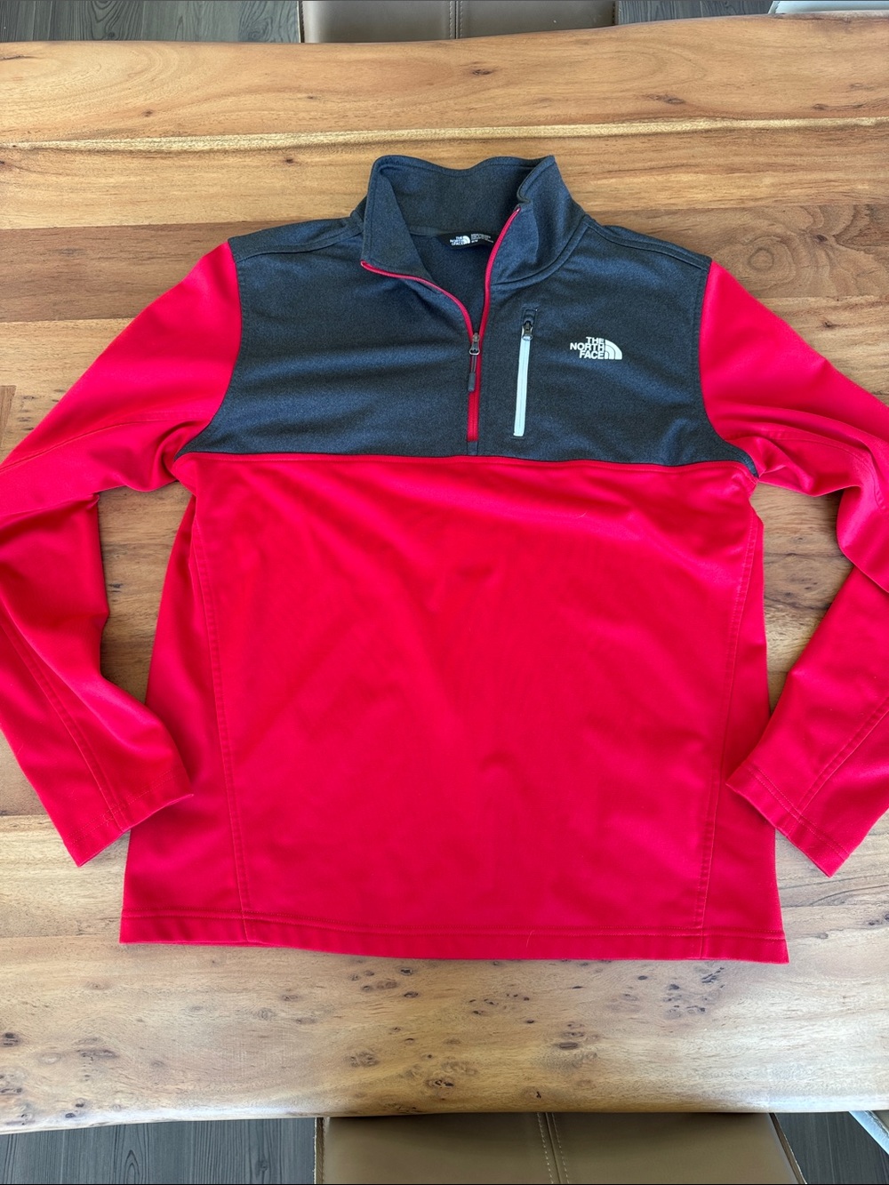 The North Face Red and dark grey Men’s Quarter-Zip Performance Pullover